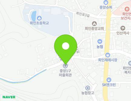 충청북도 보은군 회인면 회인로1길 15 (중앙1구마을회관) 지도