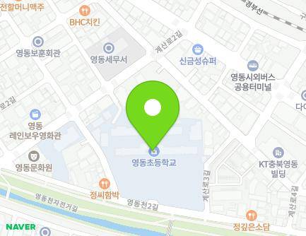 충청북도 영동군 영동읍 영동천2길 47 (영동초등학교) 지도