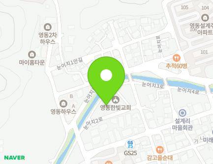 충청북도 영동군 영동읍 눈어치2로 31-13 (한빛유치원) 지도