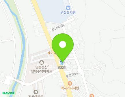 충청북도 영동군 용산면 용산로 350 (화원,상가) 지도