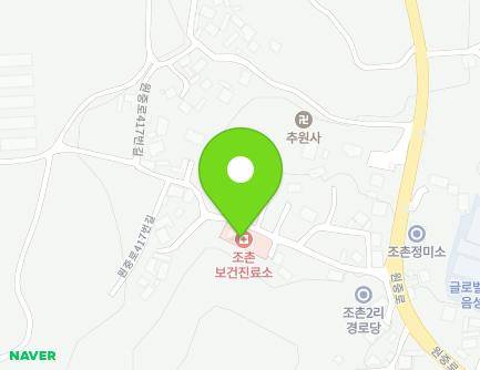 충청북도 음성군 원남면 원중로417번길 15 (조촌보건소) 지도