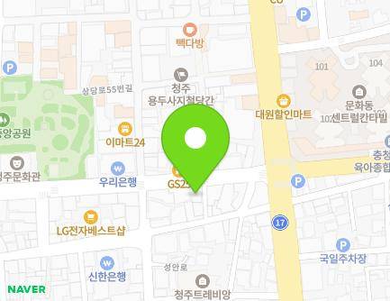 충청북도 청주시 상당구 남사로 132 (남문로2가) 지도