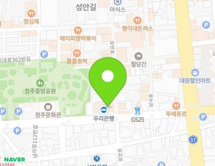 충청북도 청주시 상당구 성안로 52 (남문로2가, 우리은행) 지도