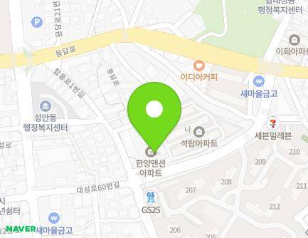 충청북도 청주시 상당구 탑동로1번길 72-1 (탑동, 한양맨션) 지도