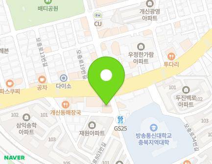 충청북도 청주시 서원구 모충로26번길 2 (개신동, 최치과의원) 지도