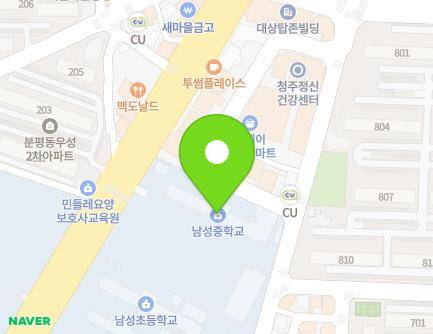 충청북도 청주시 서원구 청남로 1984 (분평동, 남성중학교) 지도