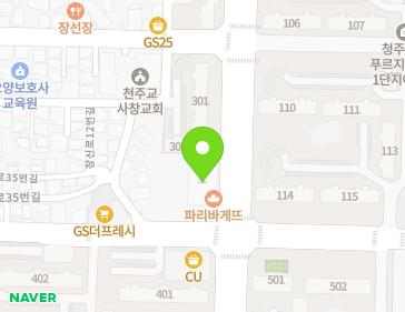 충청북도 청주시 서원구 예체로 55 (사직동, 푸르지오캐슬) 지도