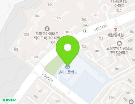 충청북도 청주시 청원구 오창읍 2산단2로 32 (창리초등학교) 지도