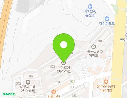 충청북도 청주시 흥덕구 2순환로1050번길 24 (비하동, 효성2차아파트) 지도