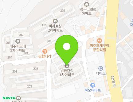 충청북도 청주시 흥덕구 2순환로1050번길 13-14 (비하동, 효성아파트) 지도