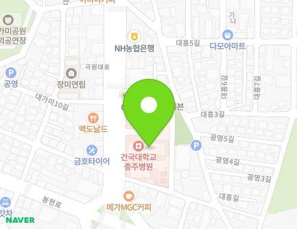 충청북도 충주시 국원대로 82 (교현동, 건국대학교충주병원) 지도