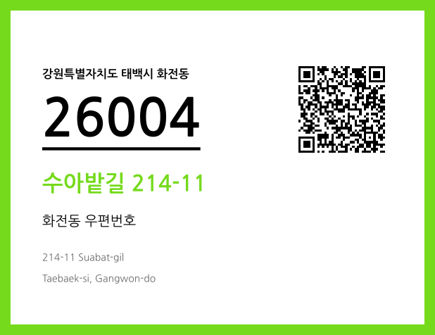 CC BY 4.0 우편주소 및 도로명주소 QR코드 이미지 CC BY 4.0