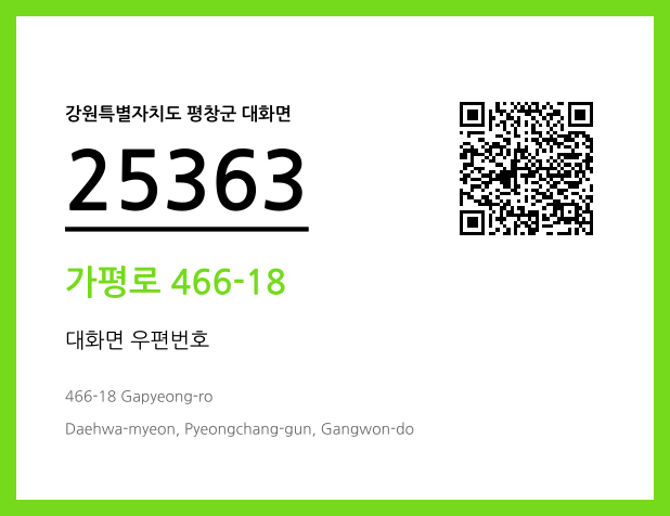 우편주소 및 도로명주소 QR코드 이미지 CC BY 4.0