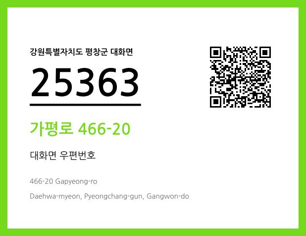 우편주소 및 도로명주소 QR코드 이미지 CC BY 4.0