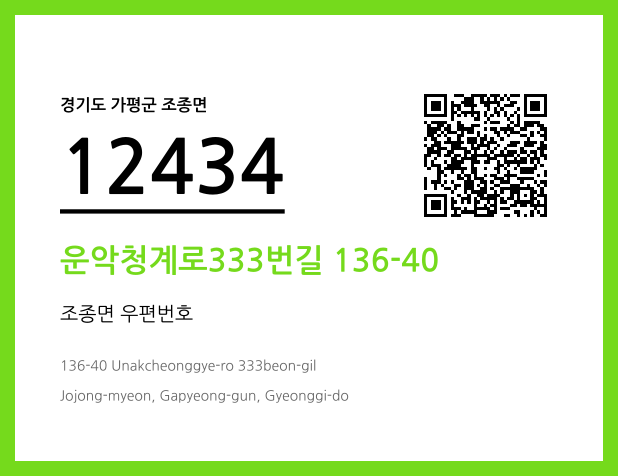 CC BY 4.0 우편주소 및 도로명주소 QR코드 이미지 CC BY 4.0