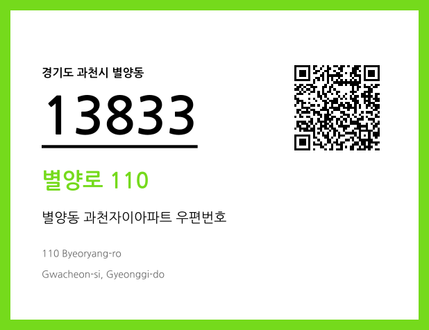 우편주소 및 도로명주소 QR코드 이미지 CC BY 4.0