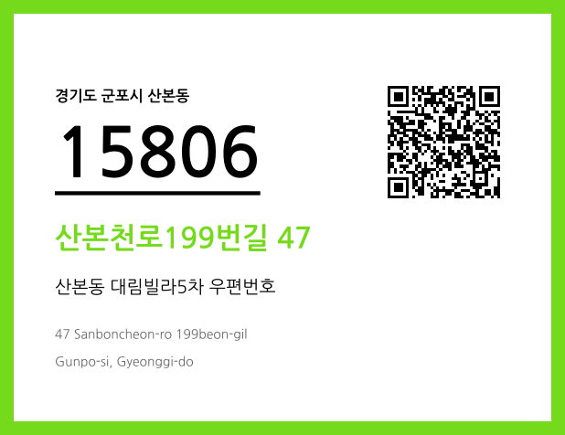 우편주소 및 도로명주소 QR코드 이미지 CC BY 4.0
