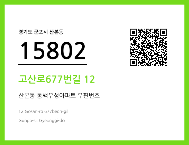 우편주소 및 도로명주소 QR코드 이미지 CC BY 4.0