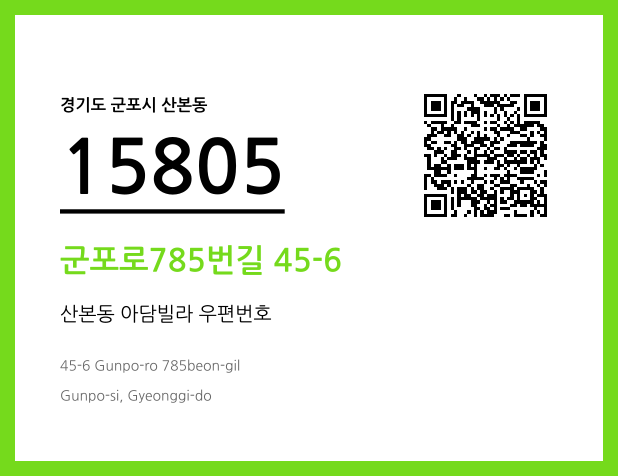 우편주소 및 도로명주소 QR코드 이미지 CC BY 4.0