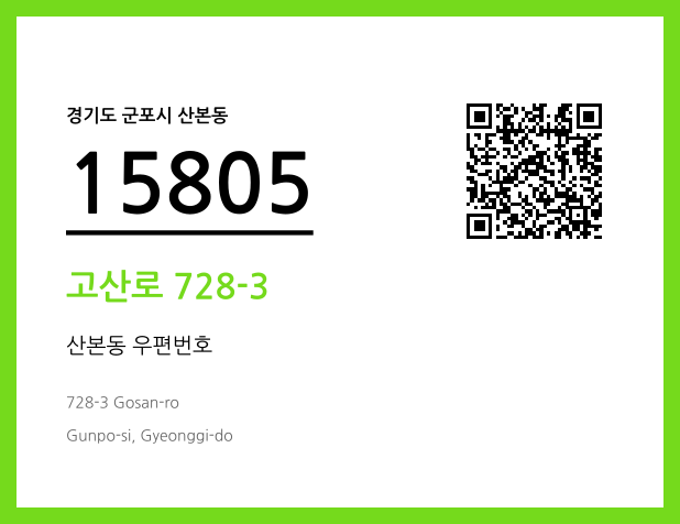 우편주소 및 도로명주소 QR코드 이미지 CC BY 4.0