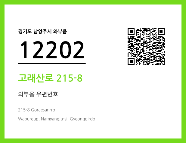 CC BY 4.0 우편주소 및 도로명주소 QR코드 이미지 CC BY 4.0