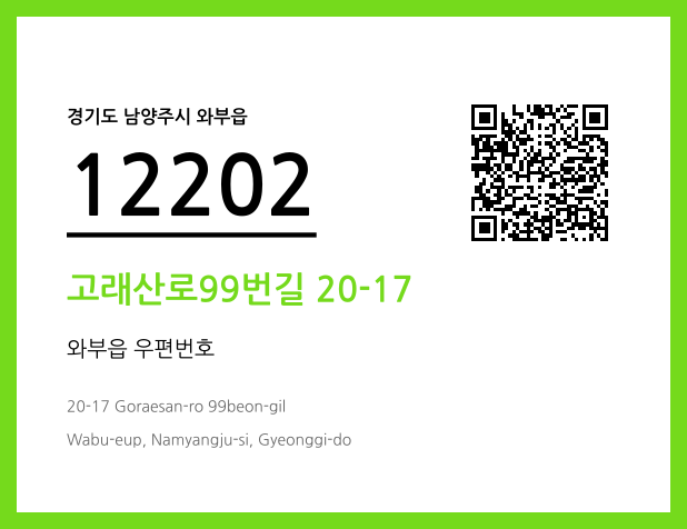 우편주소 및 도로명주소 QR코드 이미지 CC BY 4.0