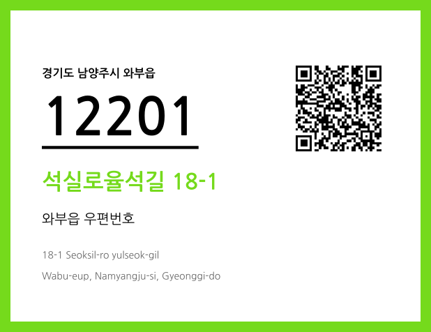 우편주소 및 도로명주소 QR코드 이미지 CC BY 4.0