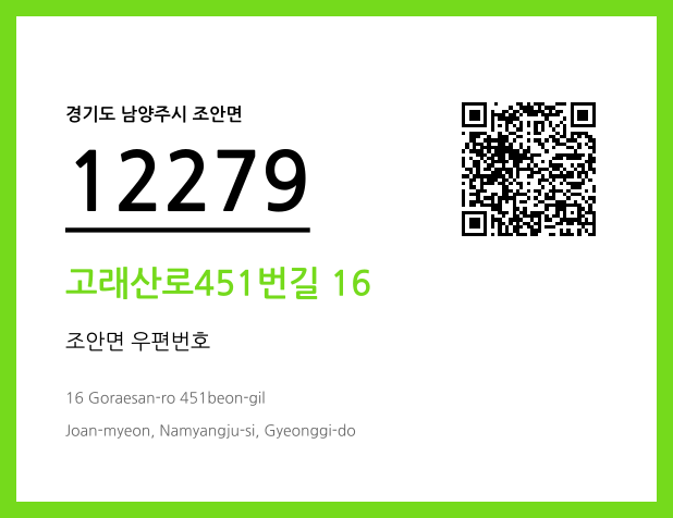 우편주소 및 도로명주소 QR코드 이미지 CC BY 4.0
