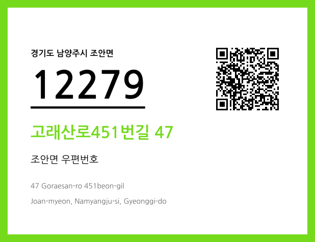CC BY 4.0 우편주소 및 도로명주소 QR코드 이미지 CC BY 4.0