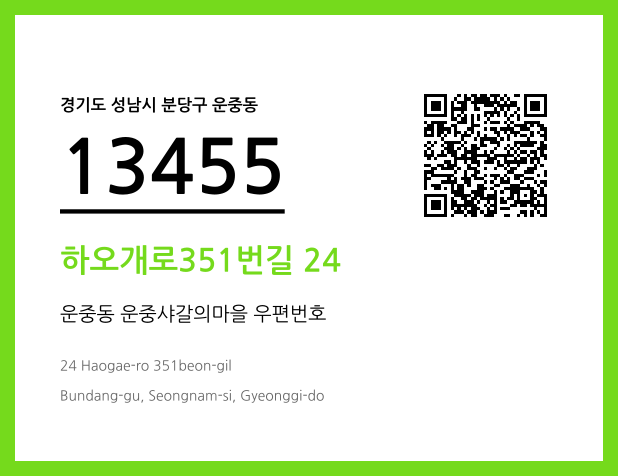 우편주소 및 도로명주소 QR코드 이미지 CC BY 4.0