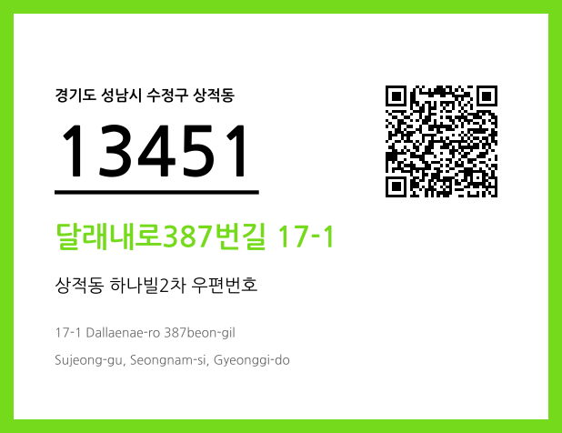 우편주소 및 도로명주소 QR코드 이미지 CC BY 4.0