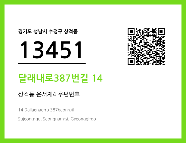 우편주소 및 도로명주소 QR코드 이미지 CC BY 4.0