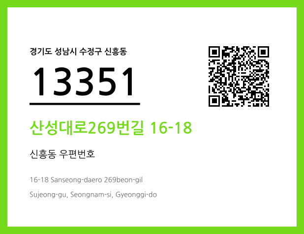 우편주소 및 도로명주소 QR코드 이미지 CC BY 4.0