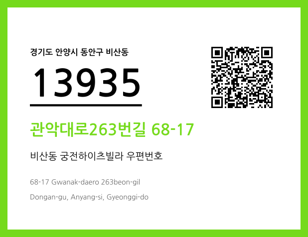 우편주소 및 도로명주소 QR코드 이미지 CC BY 4.0