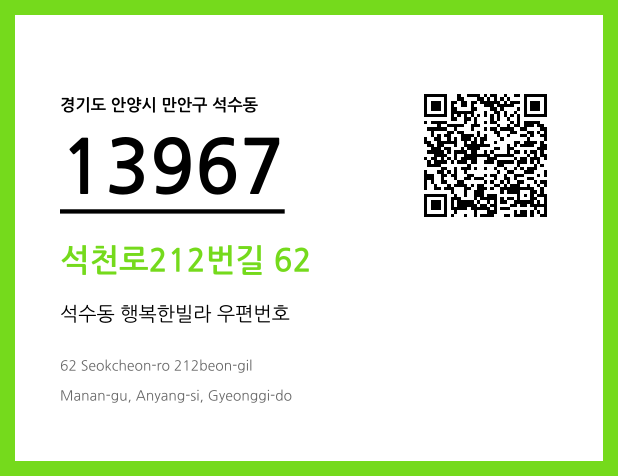 우편주소 및 도로명주소 QR코드 이미지 CC BY 4.0