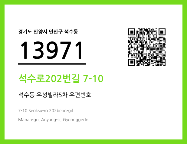 우편주소 및 도로명주소 QR코드 이미지 CC BY 4.0
