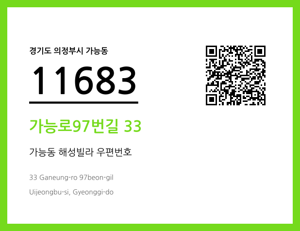 우편주소 및 도로명주소 QR코드 이미지 CC BY 4.0