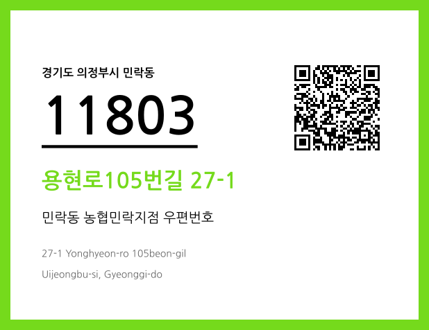 우편주소 및 도로명주소 QR코드 이미지 CC BY 4.0