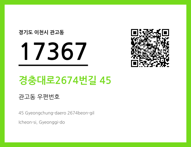 우편주소 및 도로명주소 QR코드 이미지 CC BY 4.0