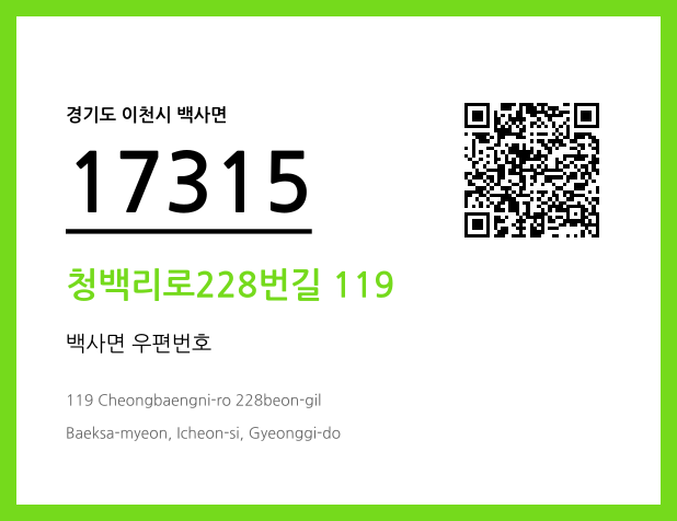 우편주소 및 도로명주소 QR코드 이미지 CC BY 4.0