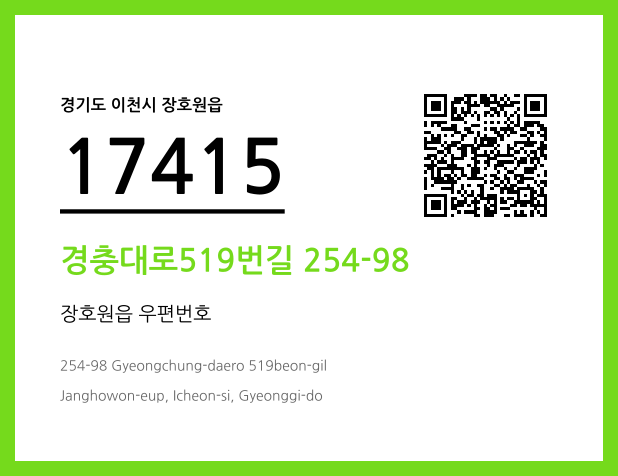 우편주소 및 도로명주소 QR코드 이미지 CC BY 4.0