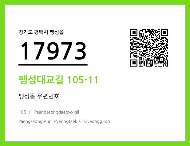 우편주소 및 도로명주소 QR코드 이미지 CC BY 4.0