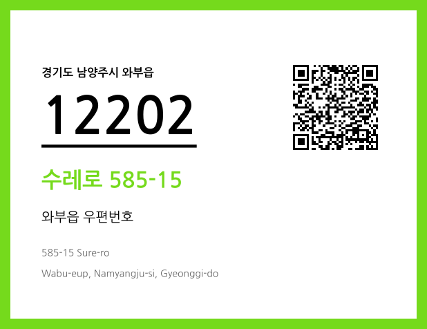 우편주소 및 도로명주소 QR코드 이미지 CC BY 4.0