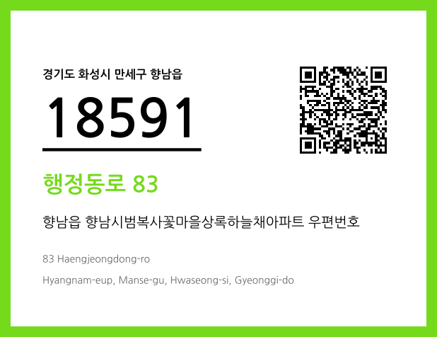 우편주소 및 도로명주소 QR코드 이미지 CC BY 4.0