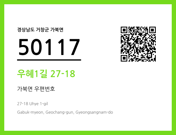 우편주소 및 도로명주소 QR코드 이미지 CC BY 4.0