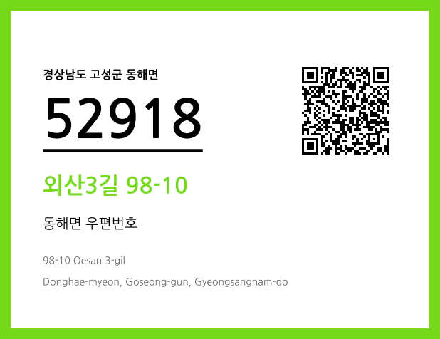 우편주소 및 도로명주소 QR코드 이미지 CC BY 4.0