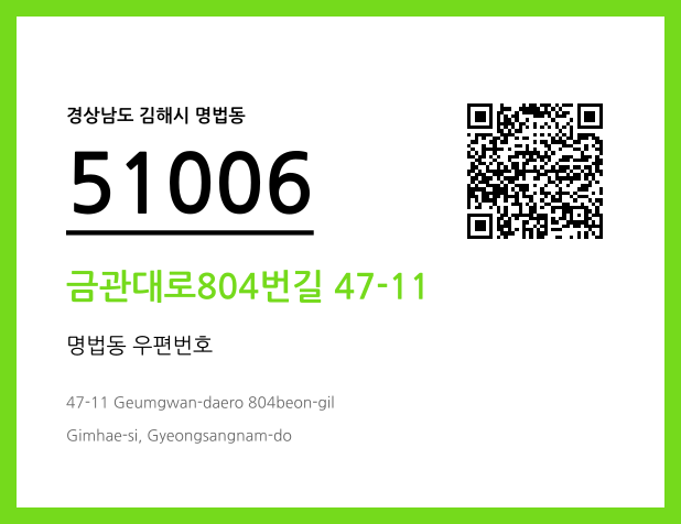 우편주소 및 도로명주소 QR코드 이미지 CC BY 4.0