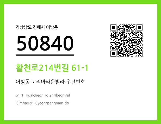 우편주소 및 도로명주소 QR코드 이미지 CC BY 4.0