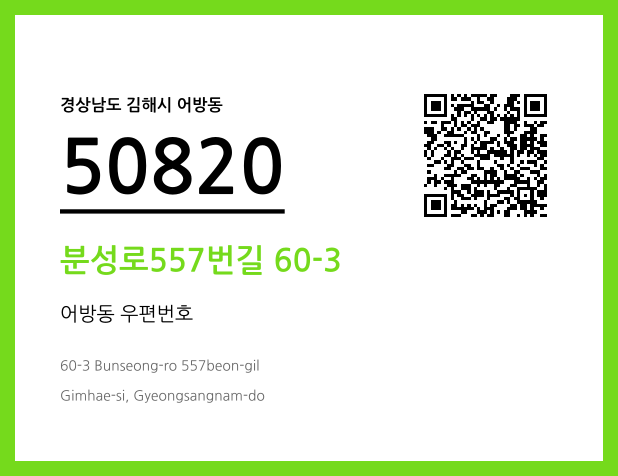 우편주소 및 도로명주소 QR코드 이미지 CC BY 4.0
