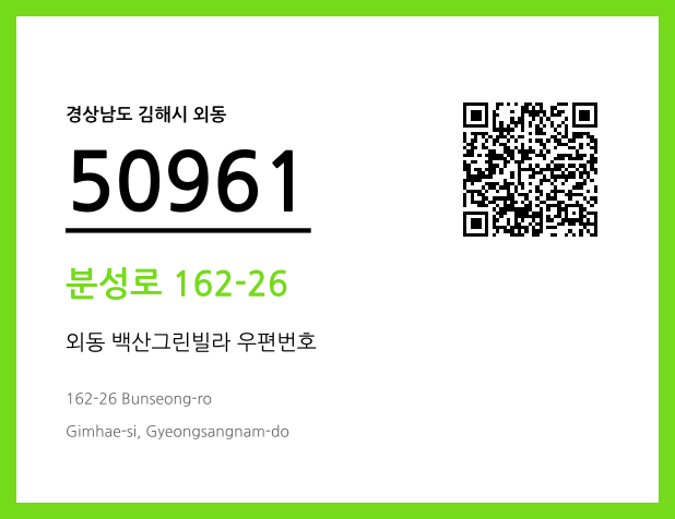 우편주소 및 도로명주소 QR코드 이미지 CC BY 4.0